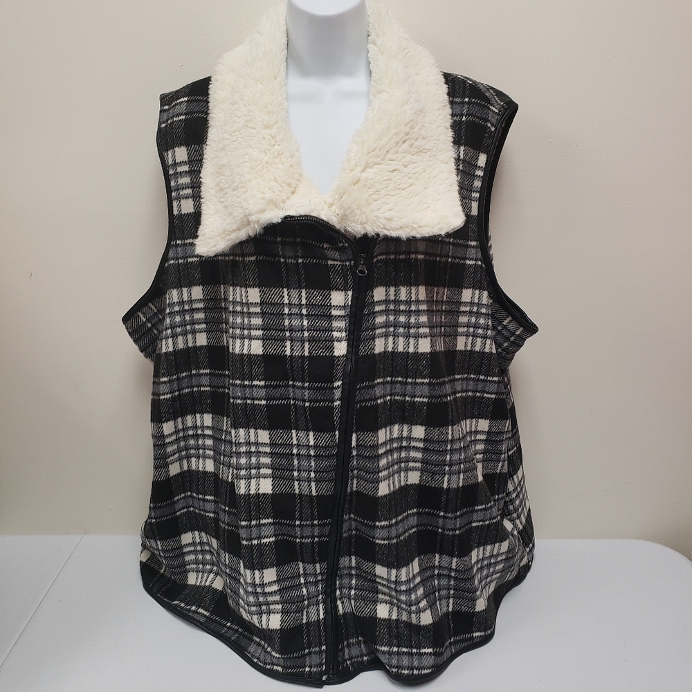 Woman Within Womens Sleeveless Sherpa Vest Size 2X